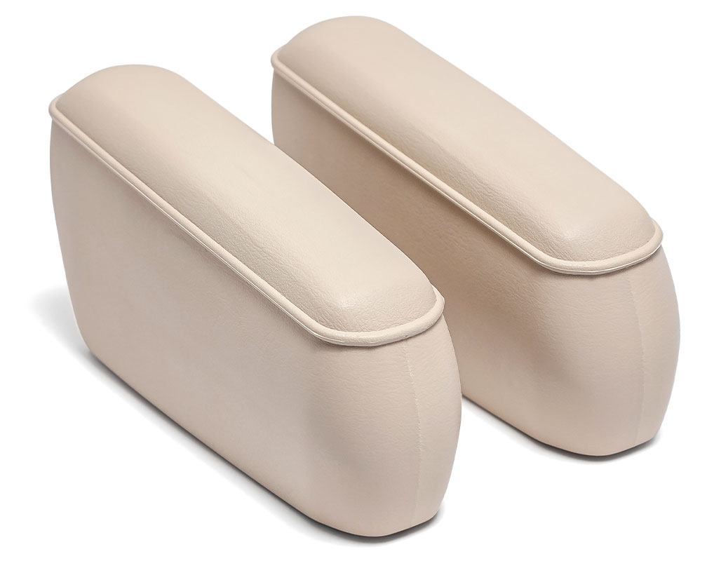 Rear Bench Seat Arm Rests - Parchment White, OE Style, pair
