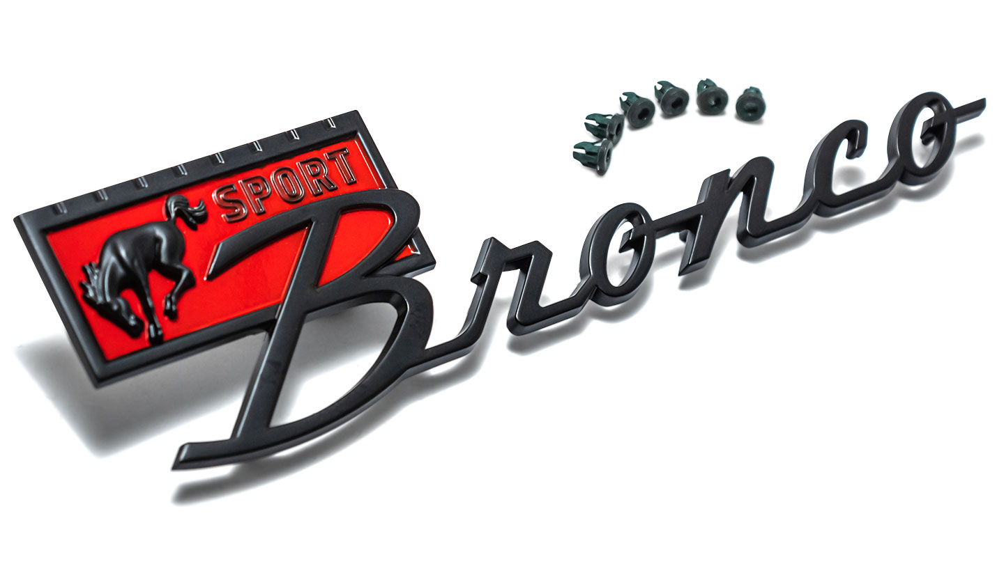 Black Satin Bronco Sport Fender Emblem