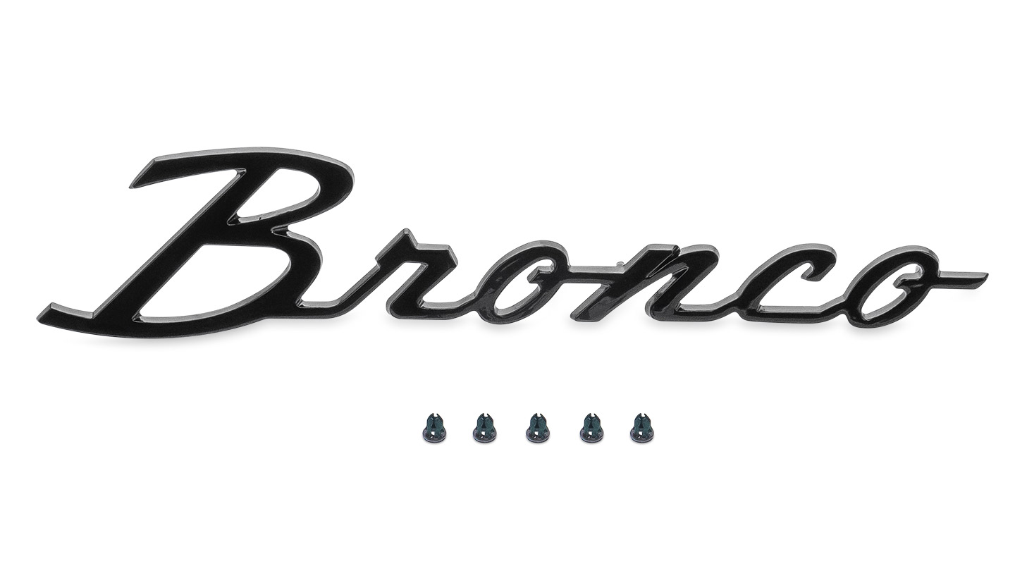 Bronco Fender Script Emblem - Black Chrome