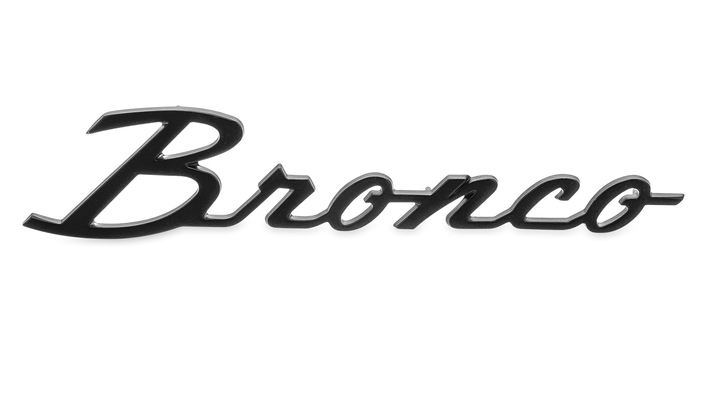Bronco Fender Script Emblem - Black Satin