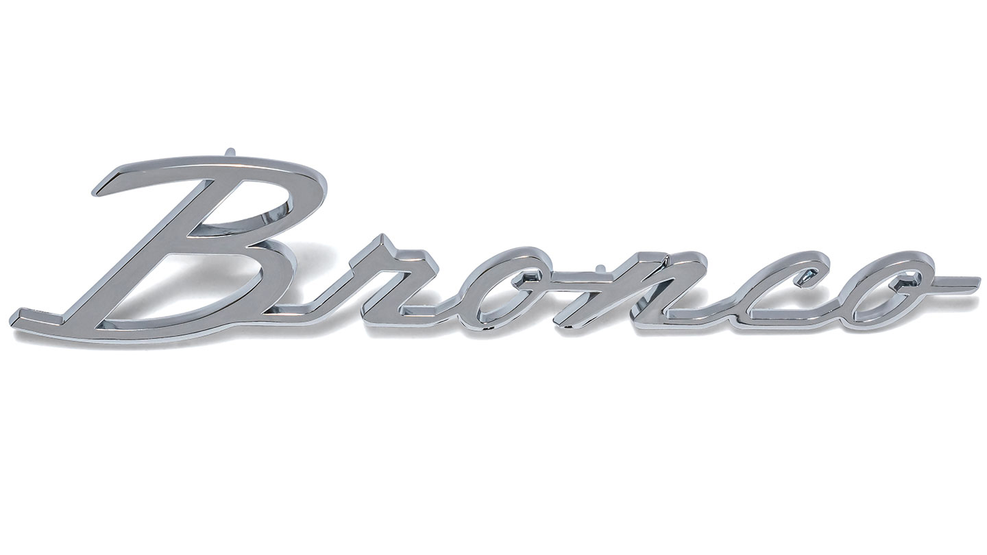 Bronco Script Fender Emblem, 66-77 Ford Bronco