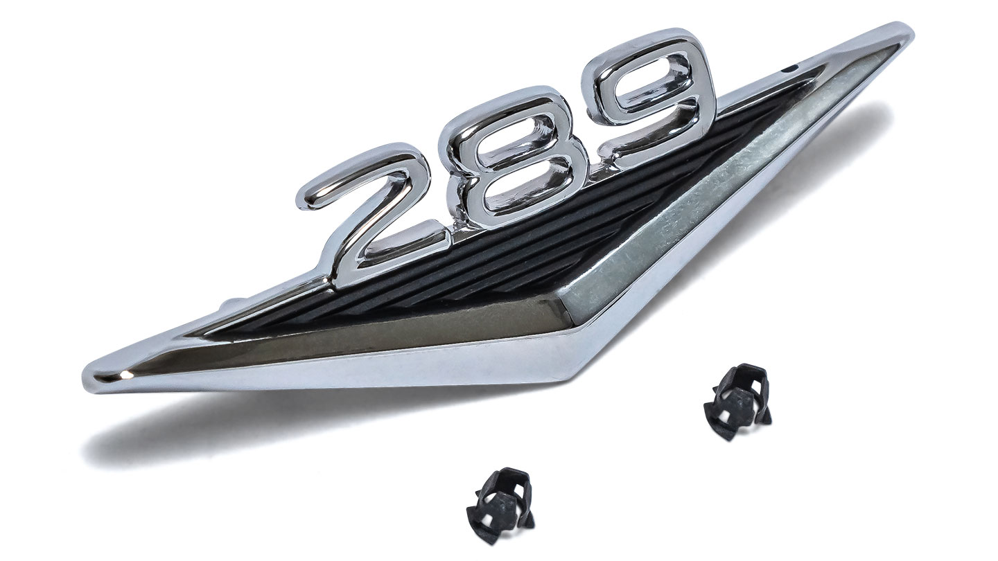 289 Engine Badge Fender Emblem, 66-77 Ford Bronco