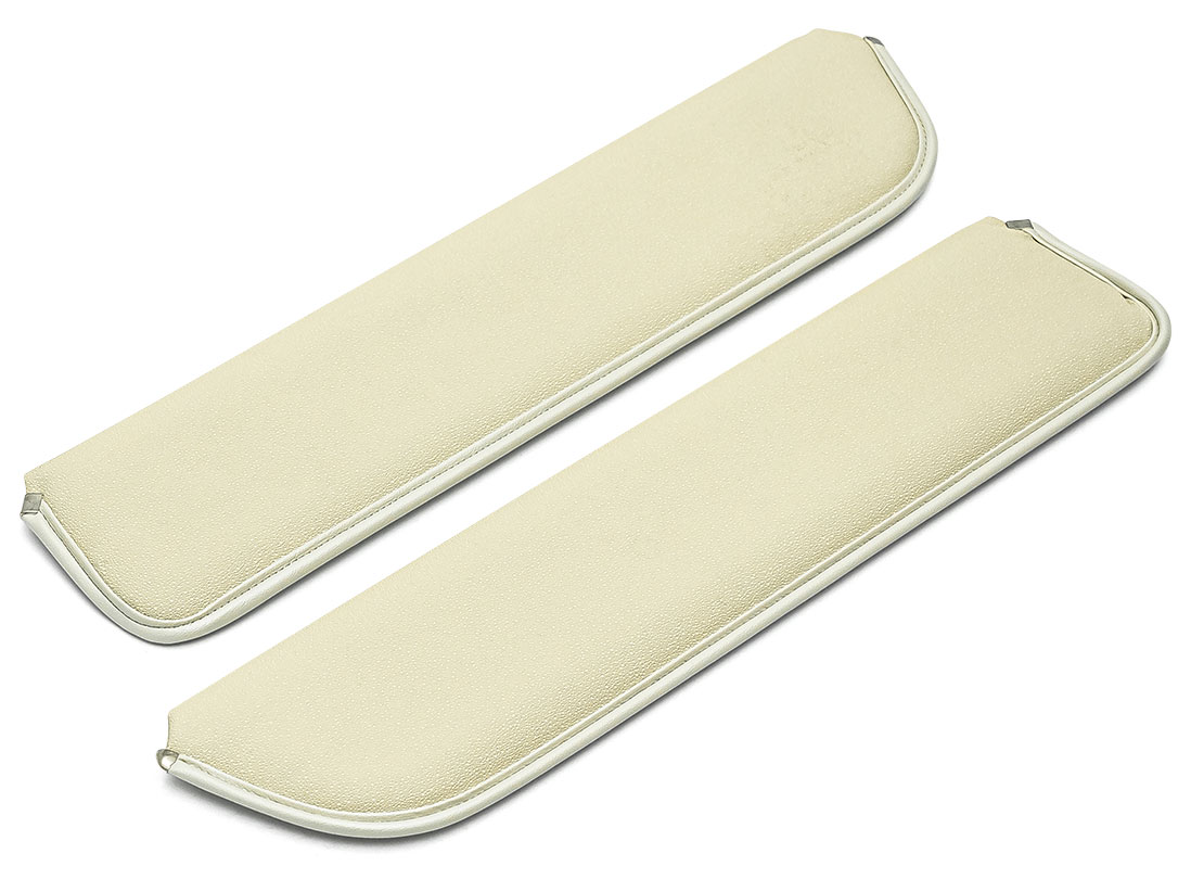 Sunvisors for Electric Wipers - Parchment, OE Moonskin Vinyl, Pair