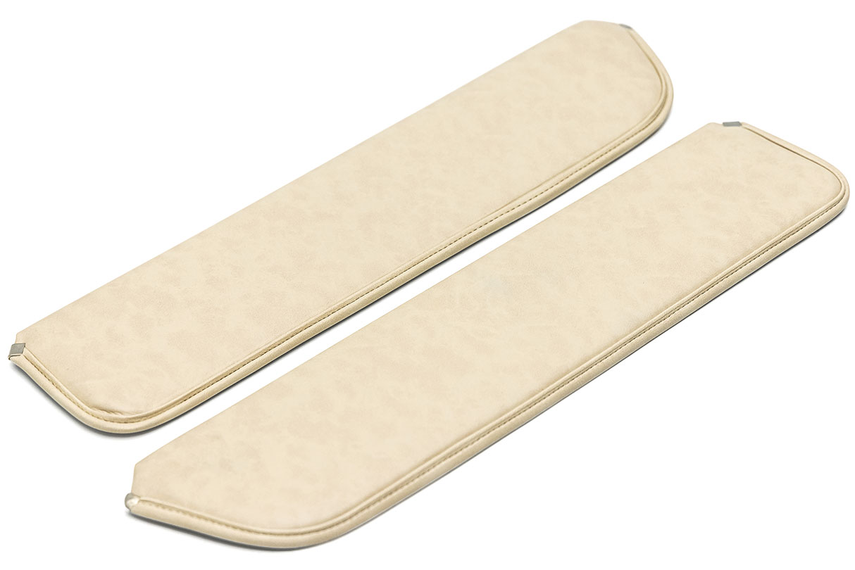 Sunvisors for Electric Wipers - Parchment Vinyl, 69-77 Ford Bronco, Pair