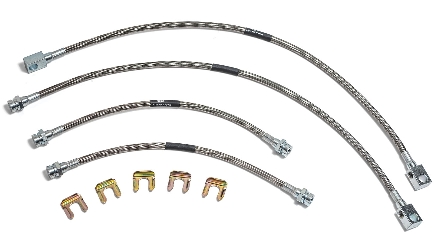 Details about   66-70 Ford Bronco Front Rear Drum Brake Rubber Flex Hose Line Set Kit