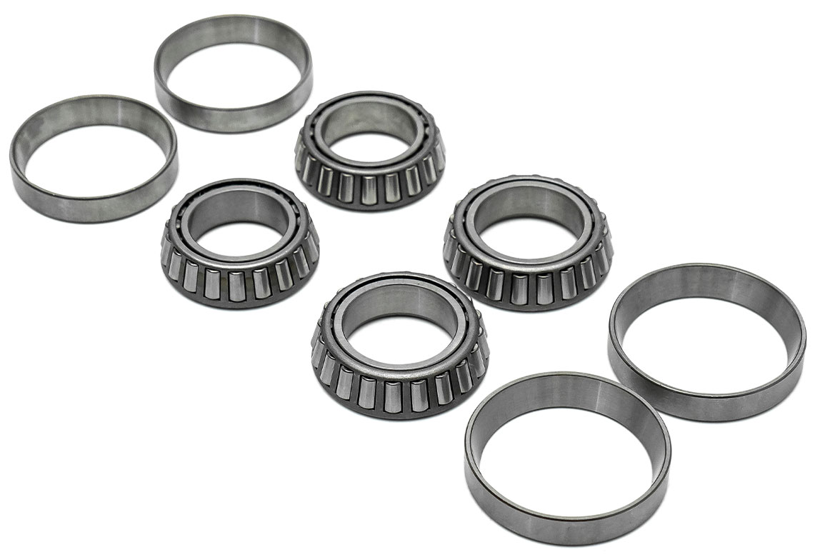 Front Inner & Outer Wheel Bearings & Races, Set of 4