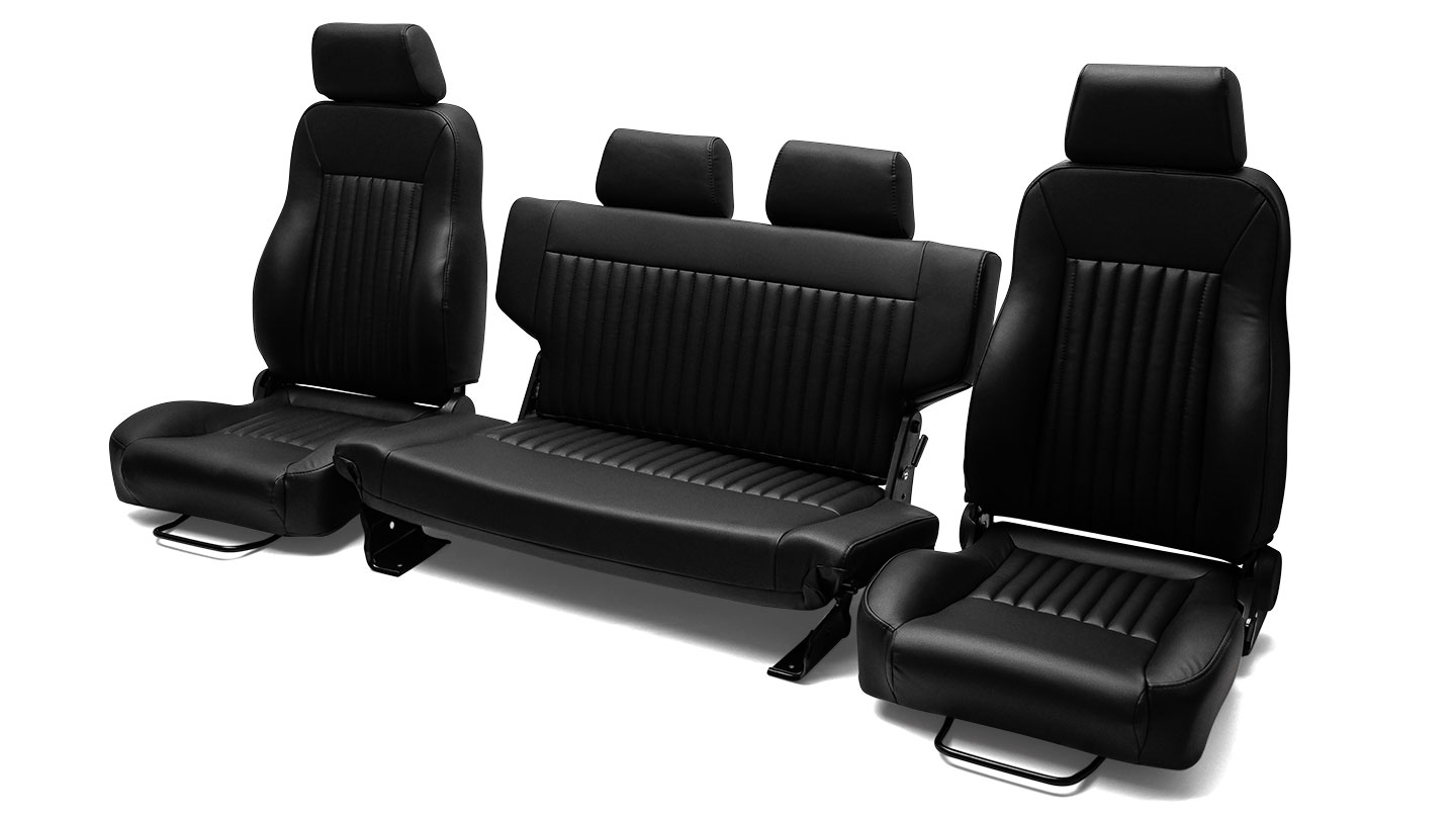 Premium Black Early Bronco Seats - Front & Rear