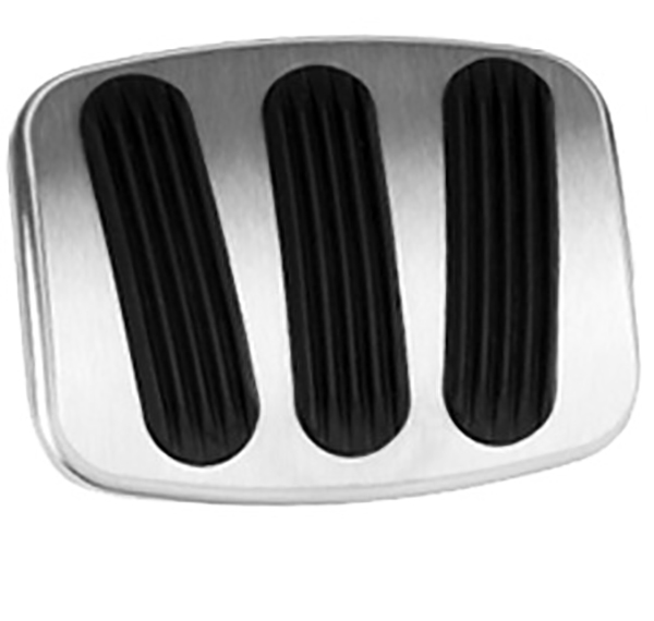 Medium Brake/Clutch Pedal Pad - Billet Aluminum w/Rubber Grips 