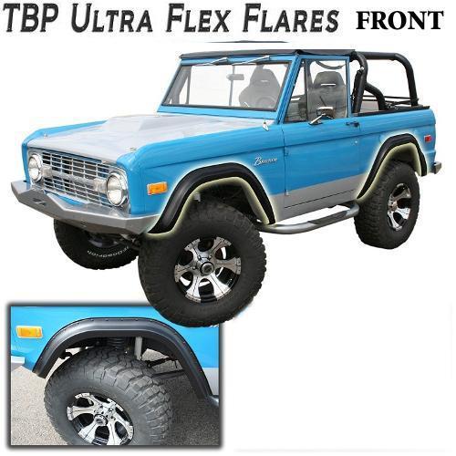 Ultra-Flex Bronco Fender Flares, FRONT ONLY Smooth Black - TOMS OFFROAD