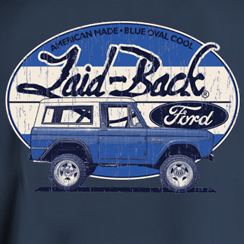 Laid Back Bronco T-Shirt - Halfway Bronco (Blue) *CLOSEOUT