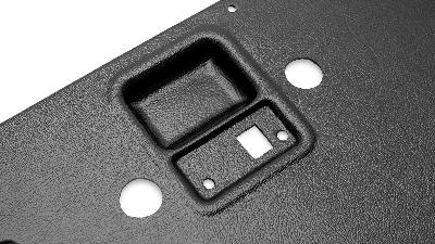 ford bronco smooth black plastic door panels close up 