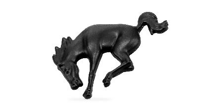 small black bronco horse emblem