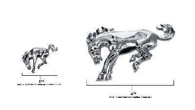 mini chrome bronco horse emblem measurement comparison