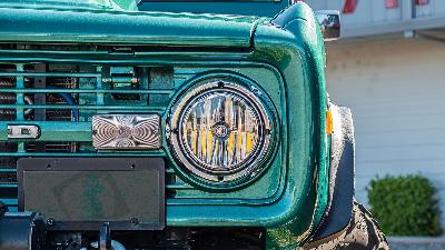 KC HiLites Gravity LED 7 inch Headlights installed in an Early Ford Bronco.