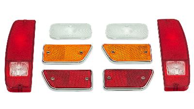 outer lens kit with taillights side reflectors and clear turn signal lenses for 68 bronco