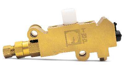disc brake proportioning valve with bleeder tool installed.