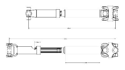 Extended front early Bronco drive shaft measurements by TOMS OFFROAD