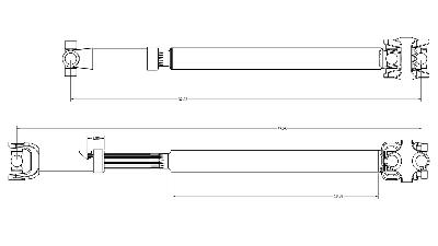 Rear extended early Bronco drive shaft measurements by TOMS OFFROAD