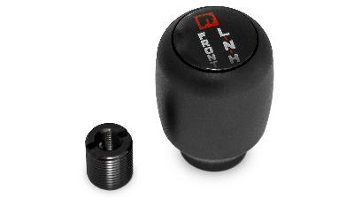 toms offroad black billet twin stick shift knob, front angled view