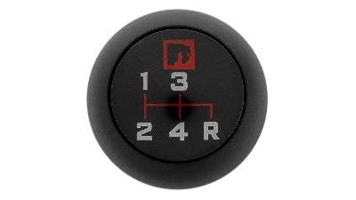 toms offroad black billet 4-speed shift knob for ford bronco, top view