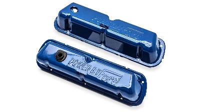 Early Bronco blue Power by Ford valve covers for 289, 302, 351W V8 engine.