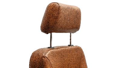 Headrest on walnut brown leatherette custom front Bronco seats