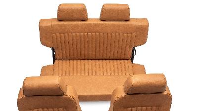 Leather style custom Ford Bronco rear seat in deerskin