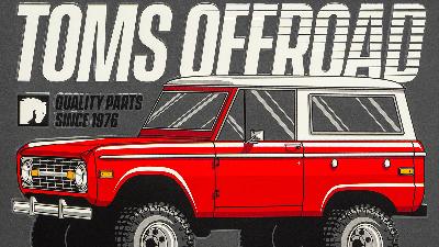 Red early Bronco wall decor by TOMS OFFROAD