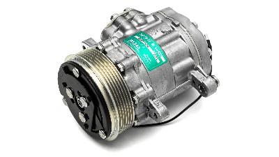Air conditioning compressor for early Ford Bronco Coyote 5.0L conversion.