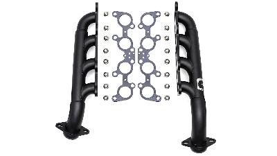 Early Bronco Ford Coyote 5.0L conversion headers in black ceramic