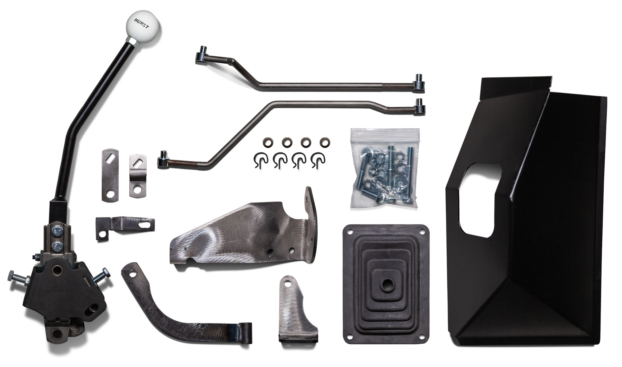 Manual 3 Speed Hurst Floor Shift Kit W Boot Tunnel Cover 6