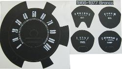 Dash Gauge Sticker Kit, Black w/White Letters
