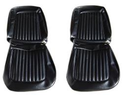 Black Front Bucket Seat Vinyl Upholstery, 66-77 Ford Bronco