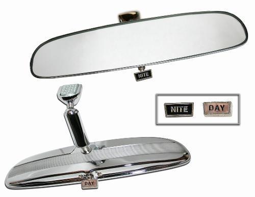 Chrome Day/Night Rear View Mirror, Includes Glue Kit & Tab