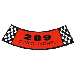 289 Air Cleaner Sticker Emblem, 66-77 Ford Bronco